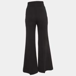 Pre Owned Elisabetta Franchi Black Crepe Flared Trousers S