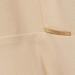 Elisabetta Franchi Beige Crepe Asymmetrical Peplum Top M