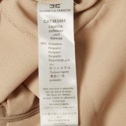 Elisabetta Franchi Beige Crepe Asymmetrical Peplum Top M