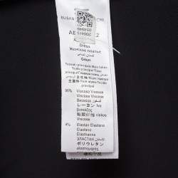 Pre Owned Elisabetta Franchi Black Lace Time Crepe Mini Wrap Dress S