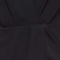 Pre Owned Elisabetta Franchi Black Lace Time Crepe Mini Wrap Dress S