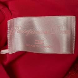 Pre Owned Elisabetta Franchi Pink Lace and Crepe Detachable Waist Mini Dress S