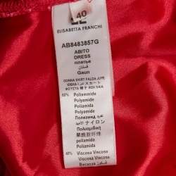 Pre Owned Elisabetta Franchi Pink Lace and Crepe Detachable Waist Mini Dress S