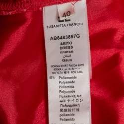 Pre Owned Elisabetta Franchi Pink Lace and Crepe Detachable Waist Mini Dress S