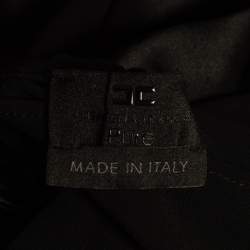 Pre Owned Elisabetta Franchi Black Satin Trim Chiffon Detachable Tie-Up Sleeveless Dress M