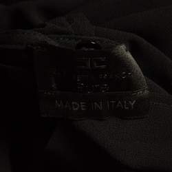 Pre Owned Elisabetta Franchi Black Satin Trim Chiffon Detachable Tie-Up Sleeveless Dress M