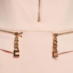 Pre Owned Elisabetta Franchi Pink Crepe Mini Dress M