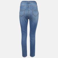 Pre Owned Elisabetta Franchi Blue Denim Chain Embellished Jeans M Waist 29"