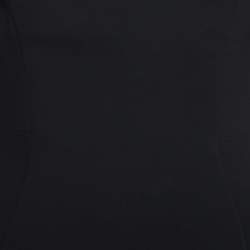 Pre Owned Elisabetta Franchi Black Crepe Bow Tie Mock Neck Mini Dress M