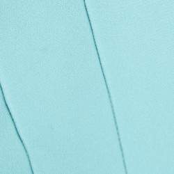 Pre Owned Elisabetta Franchi Blue Stretch Crepe Neck Tie Mini Dress M