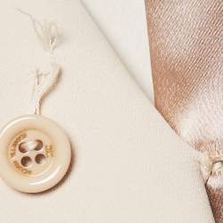 Pre Owned Elisabetta Franchi Beige Gold Stretch Crepe Short Skirt S