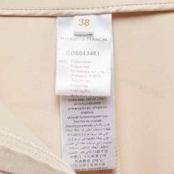 Pre Owned Elisabetta Franchi Beige Gold Stretch Crepe Short Skirt S