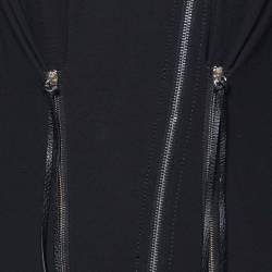 Elisabetta Franchi Black Crepe Zip Detail Jumpsuit S