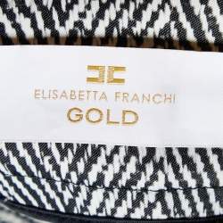 Elisabetta Franchi Gold Monochrome Chevron Nylon Blend Jeggings M