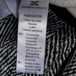 Elisabetta Franchi Gold Monochrome Chevron Nylon Blend Jeggings M