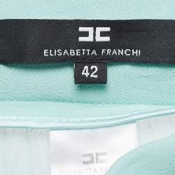 Elisabetta Franchi Mint Green Chiffon Plisse Maxi Skirt M