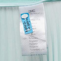 Elisabetta Franchi Mint Green Chiffon Plisse Maxi Skirt M