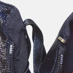 Elisabetta Franchi Blue Lurex Knit One Shoulder Jumpsuit M