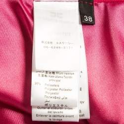 Elisabetta Franchi Pink Logo Embellished Mini Skirt S