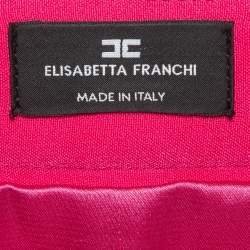 Elisabetta Franchi Pink Logo Embellished Mini Skirt S