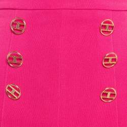 Elisabetta Franchi Pink Logo Embellished Mini Skirt S