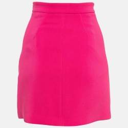 Elisabetta Franchi Pink Logo Embellished Mini Skirt S