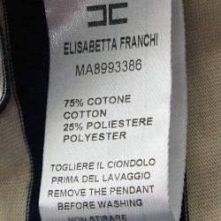 Pre Owned Elisabetta Franchi Blue Marine Stripe Jersey Asymmetric Sleeve Top S