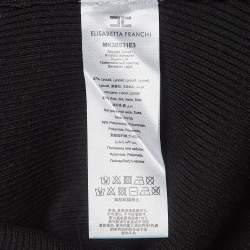 Pre Owned Elisabetta Franchi Black Rib Knit Sweater Top S