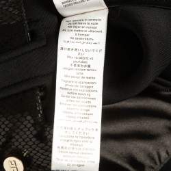 Pre Owned Elisabetta Franchi Black Belted Knit Flared Mini Skirt S