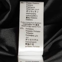 Pre Owned Elisabetta Franchi Black Crepe Fringed Double Breasted Blazer M