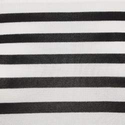 Elisabetta Franchi White & Black Strip Patterned Knit Sweater M