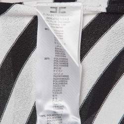 Elisabetta Franchi White & Black Strip Patterned Knit Sweater M