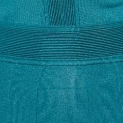 Pre Owned Elisabetta Franchi Green Knit Midi Dress S