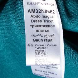 Pre Owned Elisabetta Franchi Green Knit Midi Dress S