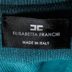 Pre Owned Elisabetta Franchi Green Knit Midi Dress S