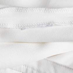 Pre Owned Elisabetta Franchi White Crepe Back Open Maxi Dress M