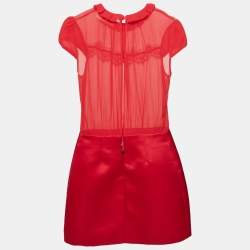 Pre Owned Passepartout Dress By Elisabetta Franchi Pink Silk and Satin Mini Dress S