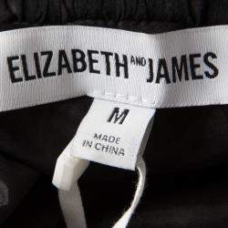 Pre Owned Elizabeth and James Black Silk Chiffon Mael Blouson Maxi Dress M