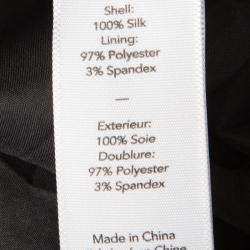 Pre Owned Elizabeth and James Black Silk Chiffon Mael Blouson Maxi Dress M