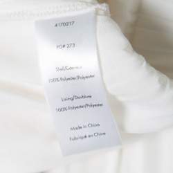 Pre Owned فستان إليزابيث آند جيمس جوسفين عاجي ظهر مفرغ بطيات S