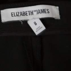 Elizabeth & James Black Stretch Knit Zip Detail Tapered Trousers M