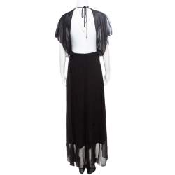 Pre Owned Elizabeth & James Black Silk Open Back Detail Camara Dress M