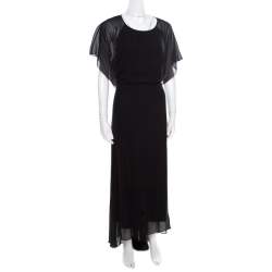 Pre Owned Elizabeth & James Black Silk Open Back Detail Camara Dress M