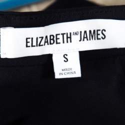 Elizabeth & James Navy Blue Stretch Ponte Knit Avita Crop Top S