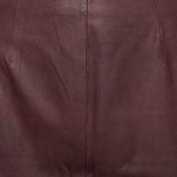 Elizabeth and James Brown Goat Leather Fringed Hem Jaxson Skirt S