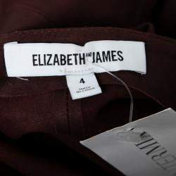 Elizabeth and James Brown Goat Leather Fringed Hem Jaxson Skirt S