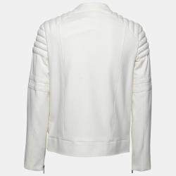 Elizabeth and James White Quilted Shoulder Detail Culkin Biker Jacket S