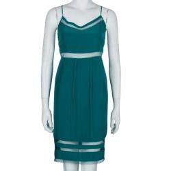Elizabeth and James Sea Green Mesh Insert Sleeveless Dress XS