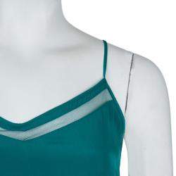Elizabeth and James Sea Green Mesh Insert Sleeveless Dress XS