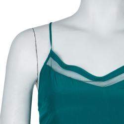 Elizabeth and James Sea Green Mesh Insert Sleeveless Dress XS